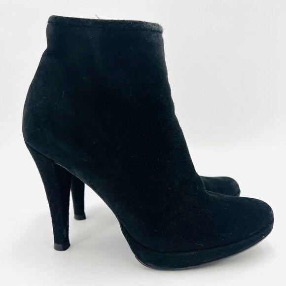 Pedro Garcia Black Suede Ankle Stiletto Heels Booties Size 35.5 - Picture 6 of 14